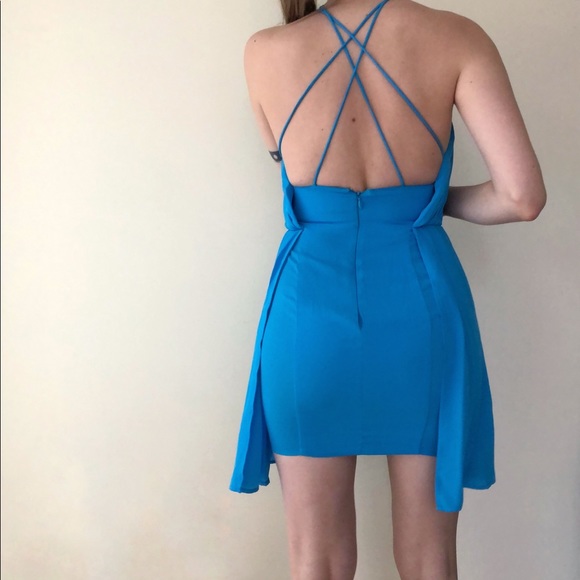 Asos Light Blue Cocktail Mini Dress - Picture 3 of 7